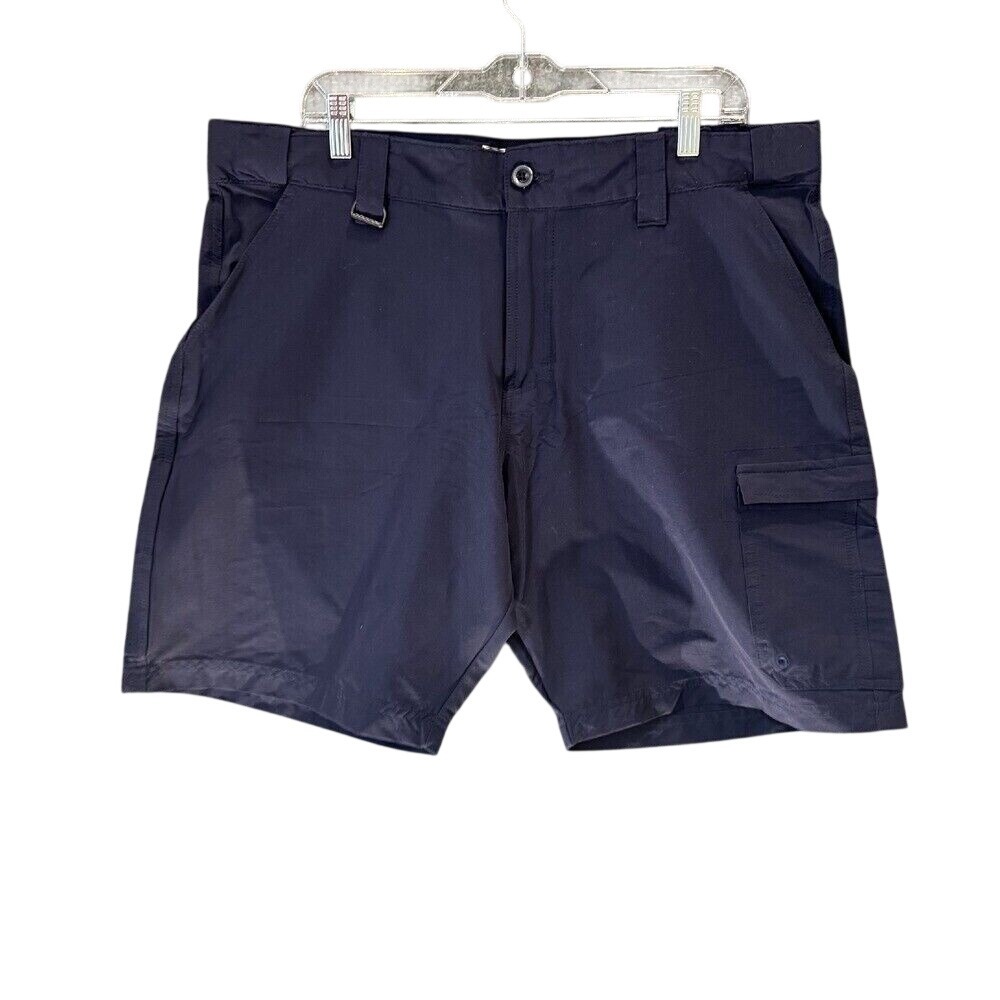 Drake Mens Performance Fishing Hybrid Shorts Cargo Pockets Blue‎ XL